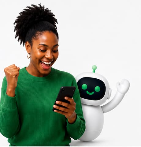 A merchant celebrating a sale with the YoPay Agent